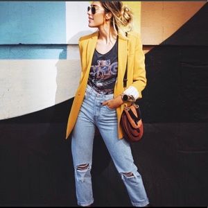Rag bone mustard yellow tuxedo blazer